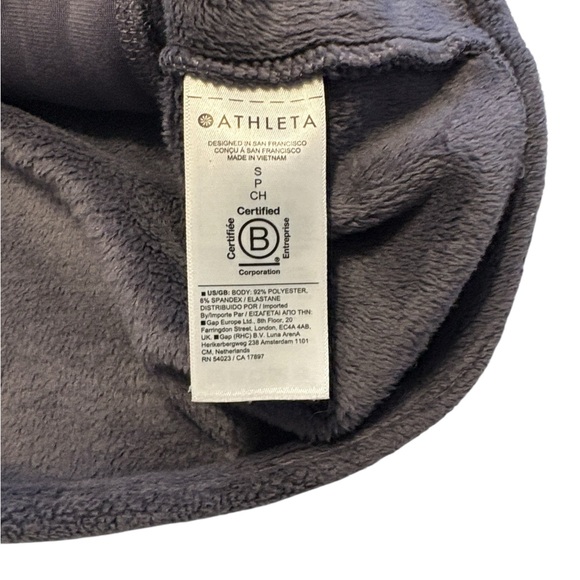 Athleta Fleece Jacket Double Cozy Karma Recover Full Zip S Dark Plum Active - Picture 7 of 7